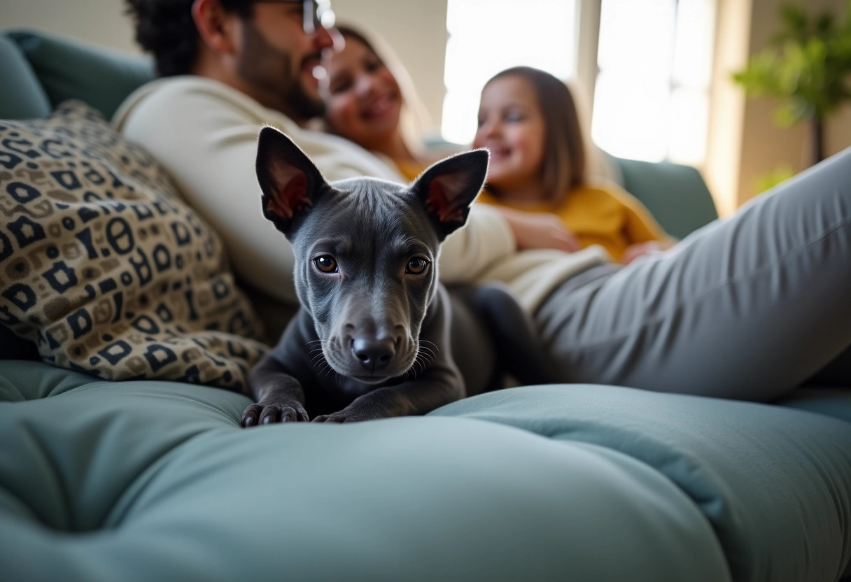 staffie chiot bleu